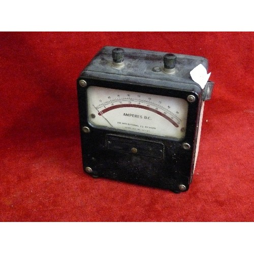 291 - A VINTAGE AMPERES D.C METER BY WESTON ELECTRICAL INSTRUMENT CORP.