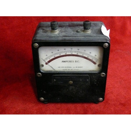 291 - A VINTAGE AMPERES D.C METER BY WESTON ELECTRICAL INSTRUMENT CORP.