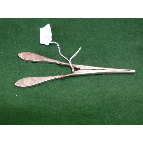 5 - SILVER HALLMARK HANDLED GLOVE STRETCHERS.