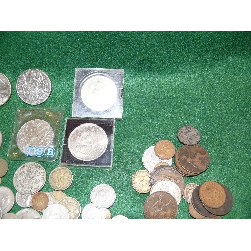 20 - QUANTITY OF CROWNS AND HALF CROWN PLUS SOME MIXED OLD COINAGE.