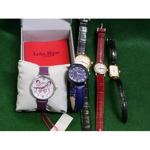 58 - FIVE LADIES WATCHES, INCLUDING SEKONDA.