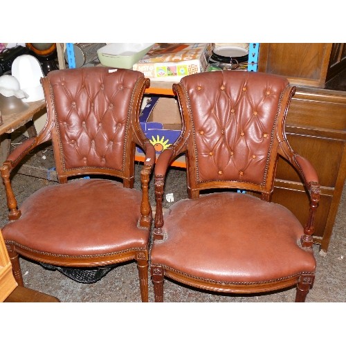 464 - PAIR OF REPRODUCTION VICTORIAN CHAIRS.