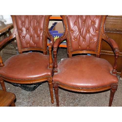 464 - PAIR OF REPRODUCTION VICTORIAN CHAIRS.