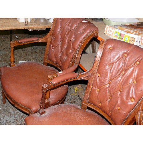 464 - PAIR OF REPRODUCTION VICTORIAN CHAIRS.