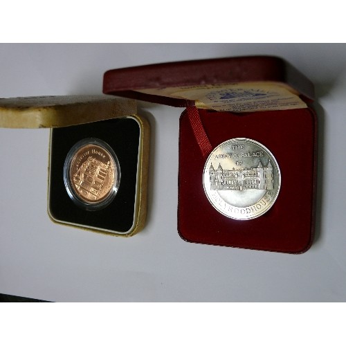 15 - TWO COLLECTORS' MEDALLIONS, THE OPENING OF LANCASTER HOUSE 1984, AND HOLYROOD HOUSE, FROM TOWER MINT... 