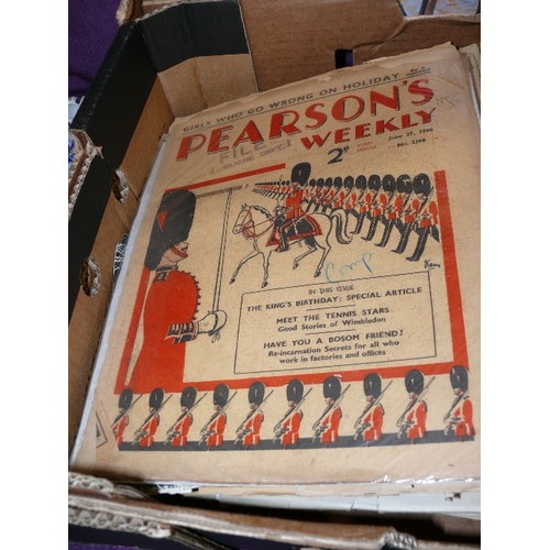 132 - A LARGE BOX OF MIXED OLD PERIODICALS.