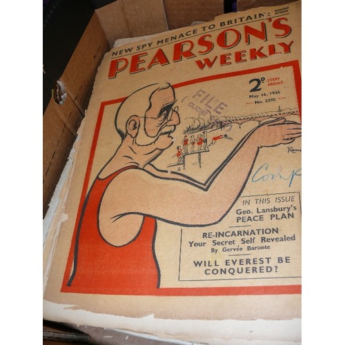 132 - A LARGE BOX OF MIXED OLD PERIODICALS.