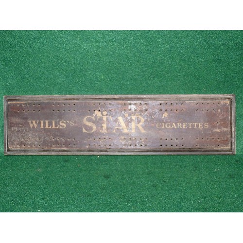 71 - A WILLS STAR CIGARETTES CRIBBAGE BOARD.