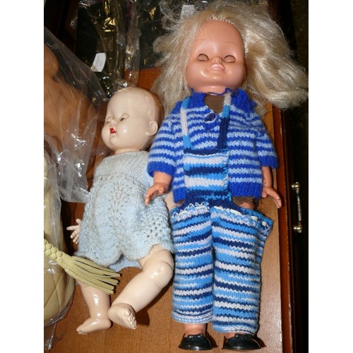 318 - A VINTAGE CELLULOID DOLL AND ONE OTHER VINTAGE DOLL.