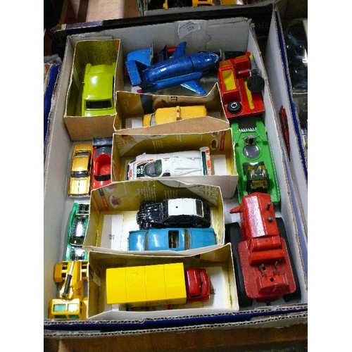 328 - A BOX OF COLLECTORS VEHICLES T INCLUDE DINKY, VANGUARDS AND HOT WHEELS.