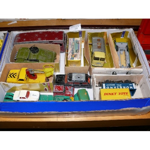 331 - A MIXED BOX OF COLLECTORS VEHICLES TO INCLUDE DINKY, CORGI AND TRI-ANG.