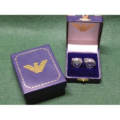 21 - PAIR OF ARMANI CUFFLINKS IN BOX.