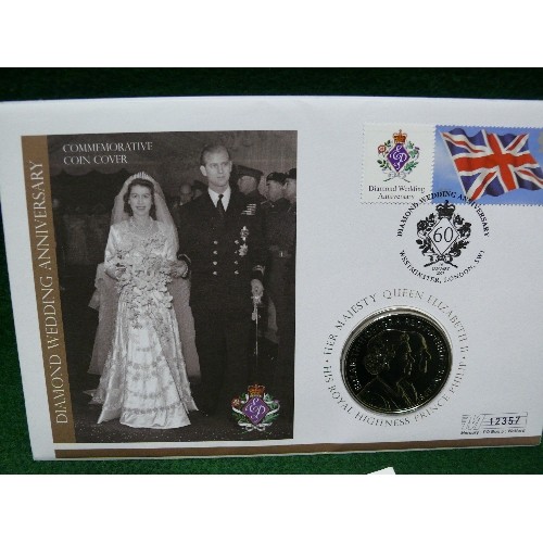 56 - £5 DIAMOND JUBILEE COMMEMORATIVE COIN, £5 THE QUEEN MOTHERS 90TH BIRTHDAY, £5  DIAMOND WEDDING, COIN... 