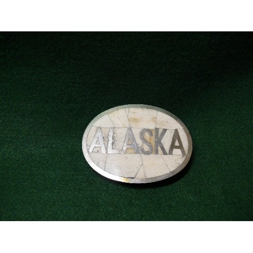 10 - MEXICAN SILVER 'ALASKA' BELT BUCKLE.