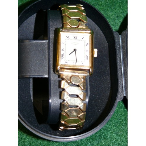 13 - ROTARY GOLD PLATED WATCH WITH EXPANDING BRACELET.