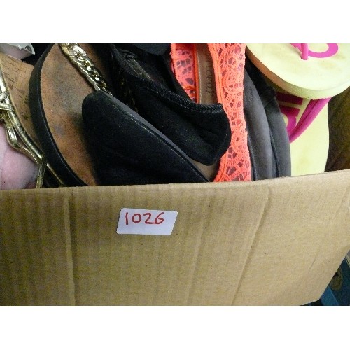 1026 - SELECTION OF LADIES SHOES, SANDALLS, FLIP FLIPS ETC.