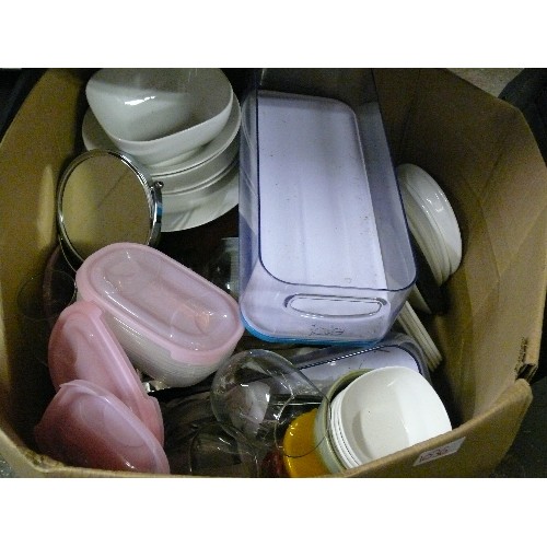 1037 - LARGE LOT OF KITCHEN WARES - SAUCEPANS, CHOPPING BOARDS, CUTTLERY ETC.