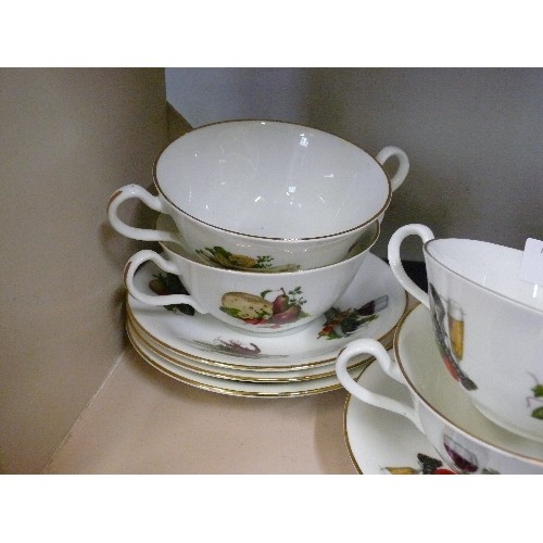 74 - A SELECTION OF STAFFORDSHIRE SOUP CUPS AND SAUCERS.