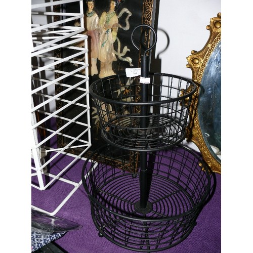 149 - BLACK TWO TIER STORAGE BASKET.