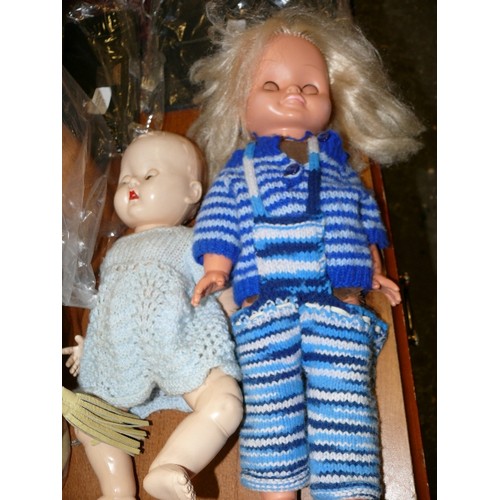 318 - A VINTAGE CELLULOID DOLL AND ONE OTHER VINTAGE DOLL.