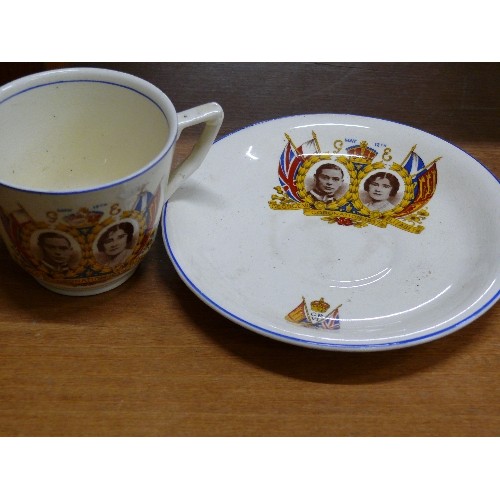 346 - A SET OF COMMEMORATIVE CHINA FOR EDWARD VIII AND GEORGE VI TO INCLUDE CUPS AND SAUCERS AND SERVING P... 