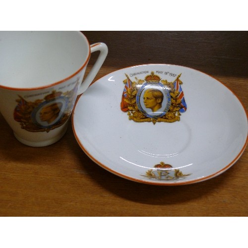 346 - A SET OF COMMEMORATIVE CHINA FOR EDWARD VIII AND GEORGE VI TO INCLUDE CUPS AND SAUCERS AND SERVING P... 