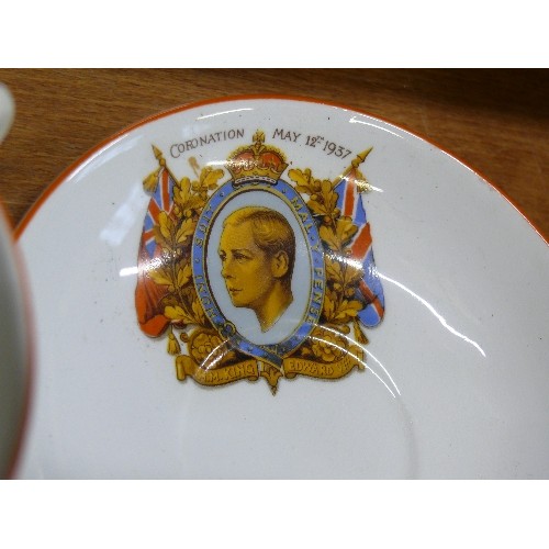 346 - A SET OF COMMEMORATIVE CHINA FOR EDWARD VIII AND GEORGE VI TO INCLUDE CUPS AND SAUCERS AND SERVING P... 