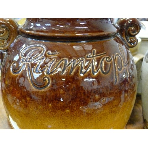 350 - A LARGE WEST GERMAN RUMPTOPF LIDDED JAR.