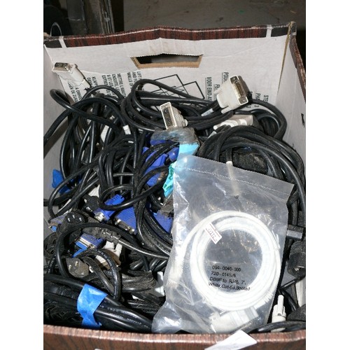 378 - A BOX OF MIXED CABLES.