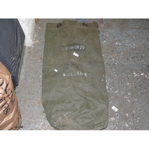 383D - ARMY KIT BAG WITH SERIAL NUMBER AND NAME.