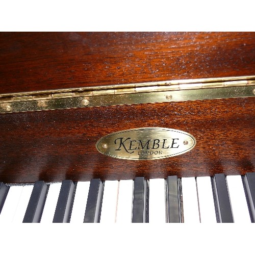 385 - KEMBLE UPRIGHT COMPACT PIANO WITH MAHOGANY FINISH.  EXCELLENT CONDITION, LOVELY TONE, IS IN TUNE.