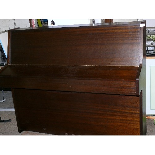 385 - KEMBLE UPRIGHT COMPACT PIANO WITH MAHOGANY FINISH.  EXCELLENT CONDITION, LOVELY TONE, IS IN TUNE.