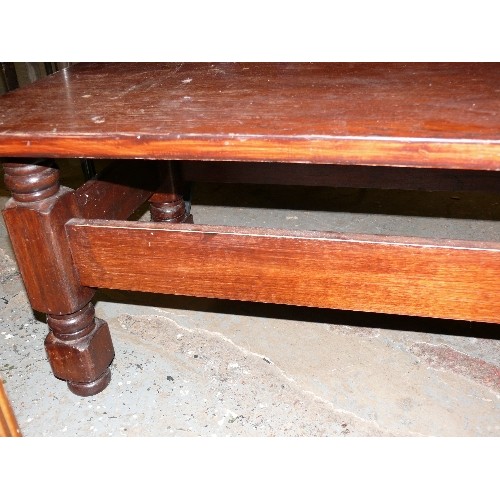 399C - CHUNKY DAR WOOD COFFEE TABLE.