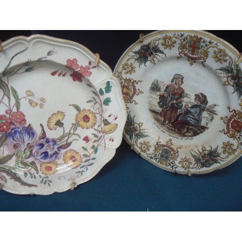 143 - Mixed lot of Victorian china including a pair of Fable plates by Brown, Westhead, Moore & Co with di... 