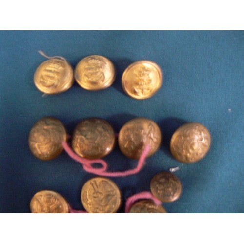 45 - Small collection of vintage military brass buttons, British & American, also GWR railway button & No... 