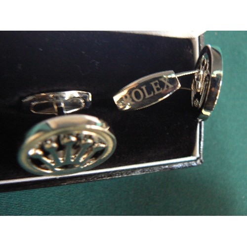 38E - Stunning pair of Rolex Cufflinks with a certificate, in a black box