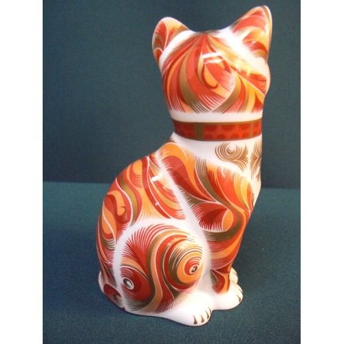 6 - Royal Crown Derby Cat, Jock VI of Chartwell porcelain paperweight commemorating the life of Sir Wins... 