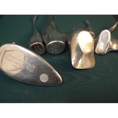 136 - Six signed Hoselton of Canada polished aluminium sculptures, birds, swans and geese , models 115, 27... 