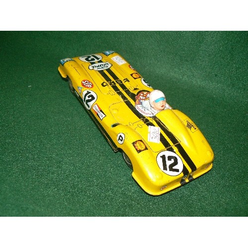 62 - A VINTAGE TIN PLATE FORD RACING CAR