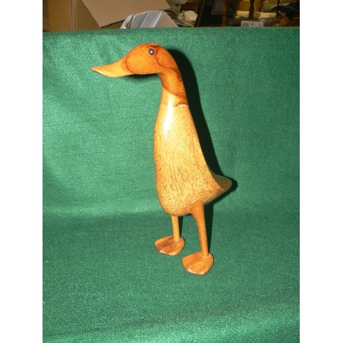 65 - A LARGE WOODEN DUCK FIGURE