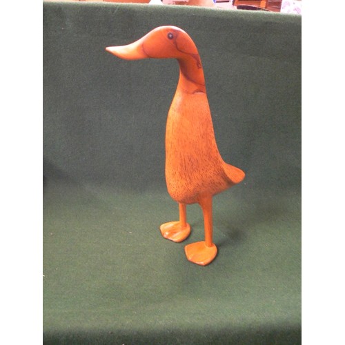 65 - A LARGE WOODEN DUCK FIGURE