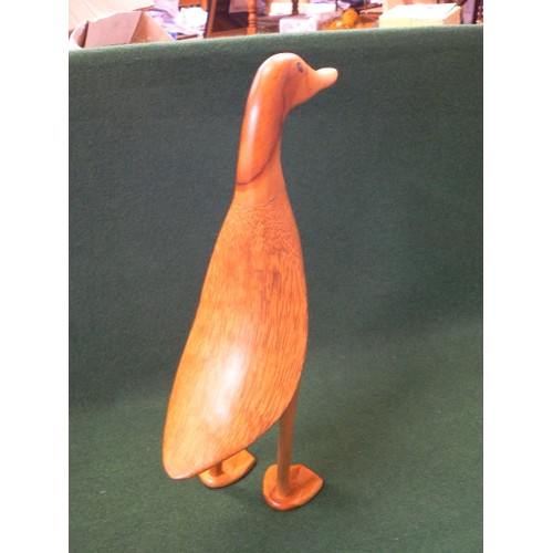 65 - A LARGE WOODEN DUCK FIGURE