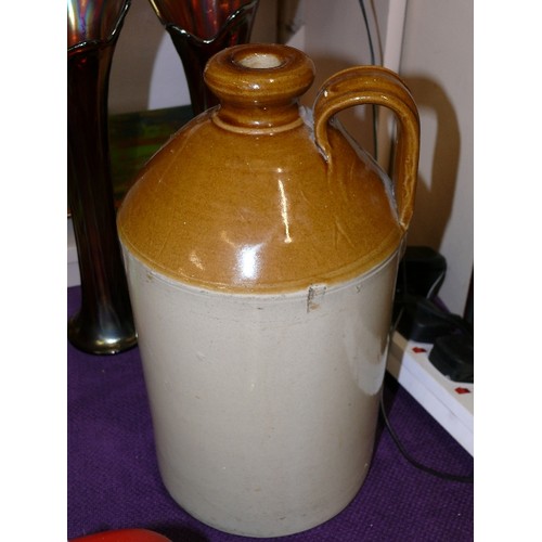 64 - A LARGE STONEWARE FLAGON