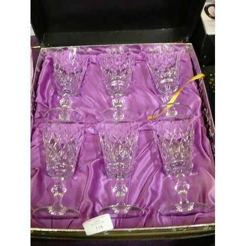 116 - A SET OF SIX EDINBURGH CRYSTAL GLASSES IN ORIGINAL BOX.