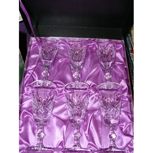 126 - A BOXED SET OF SIX EDINBURGH CRYSTAL GLASSES.