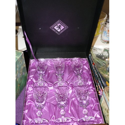 126 - A BOXED SET OF SIX EDINBURGH CRYSTAL GLASSES.