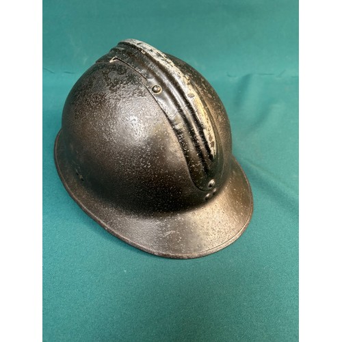 214 - French WW1 or WW2 Adrian helmet (no noticeable seam between the dome and the skirt) Most probably in... 