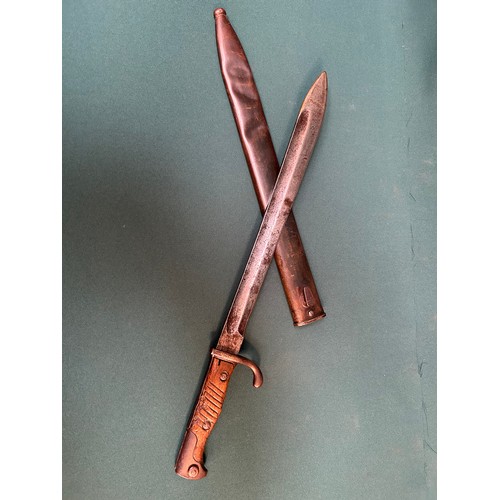 211 - German Mauser bayonet with swollen point blade, known as the 