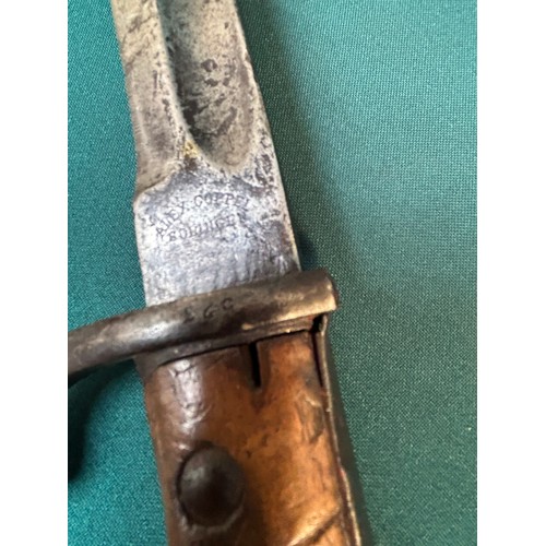 211 - German Mauser bayonet with swollen point blade, known as the 