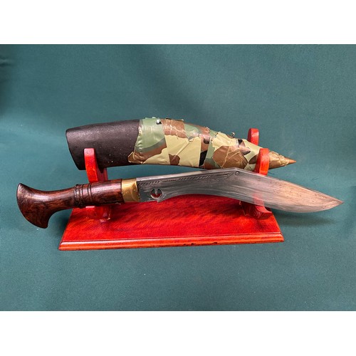 217 - Gurkha Kukri knife - late 20th Century - gifted to and used by a British Serviceman during the Gulf ... 